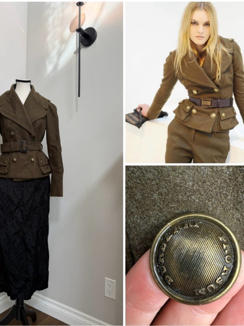 Burberry Prorsum Pre-Fall 2010 Wool Belted Jacket Size 42